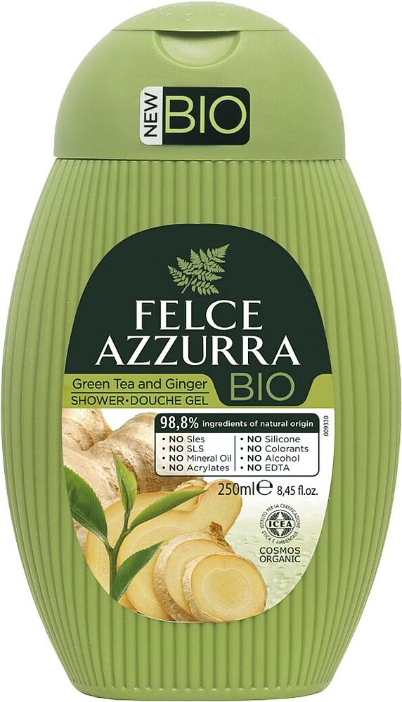 Shower gel "Felce Azzurra Bio Green Tea & Ginger" 250ml
