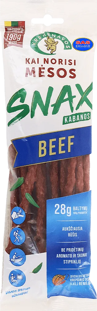 Smoked beef sausage "Krekenavos Kai Norisi Mesos Beef" 100g