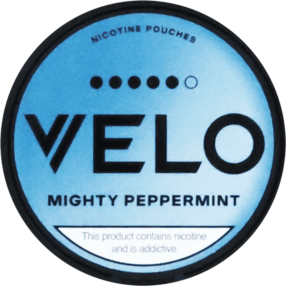 Nicotine peppermint flavored pouches "Velo Mighty Peppermint Intense" 14mg
