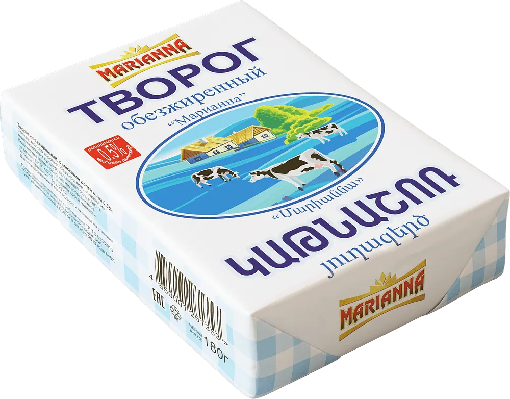 Curds  Skimmed "Marianna" 180g,  richness: 0.5% 