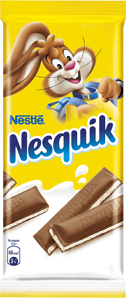 Шоколадная плитка,молочная  "Nesquik" 90г 