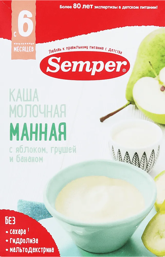 Каша молочная манная "Semper" 180г