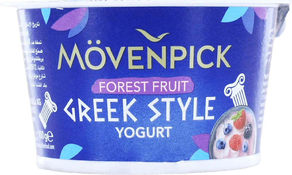 Greek forest fruit flavored yoghurt "Movenpick Greek Style" 100g, fat content: 5%
