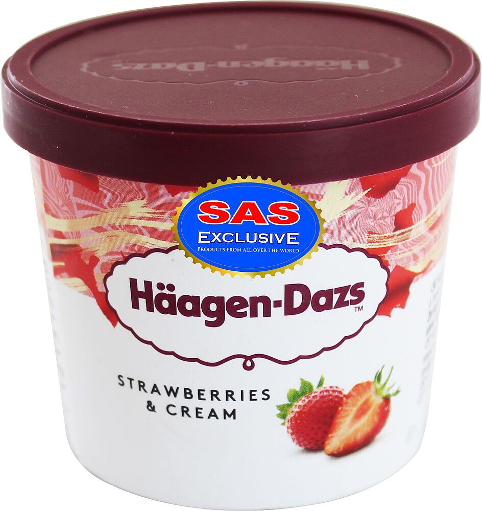 Мороженое клубнично-сливочное "Häagen-Dazs Strawberry & Cream" 87г