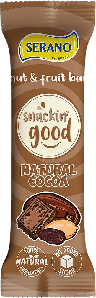 Nut bar with cocoa "Serano Snackin Good Natural Cocoa" 35g
