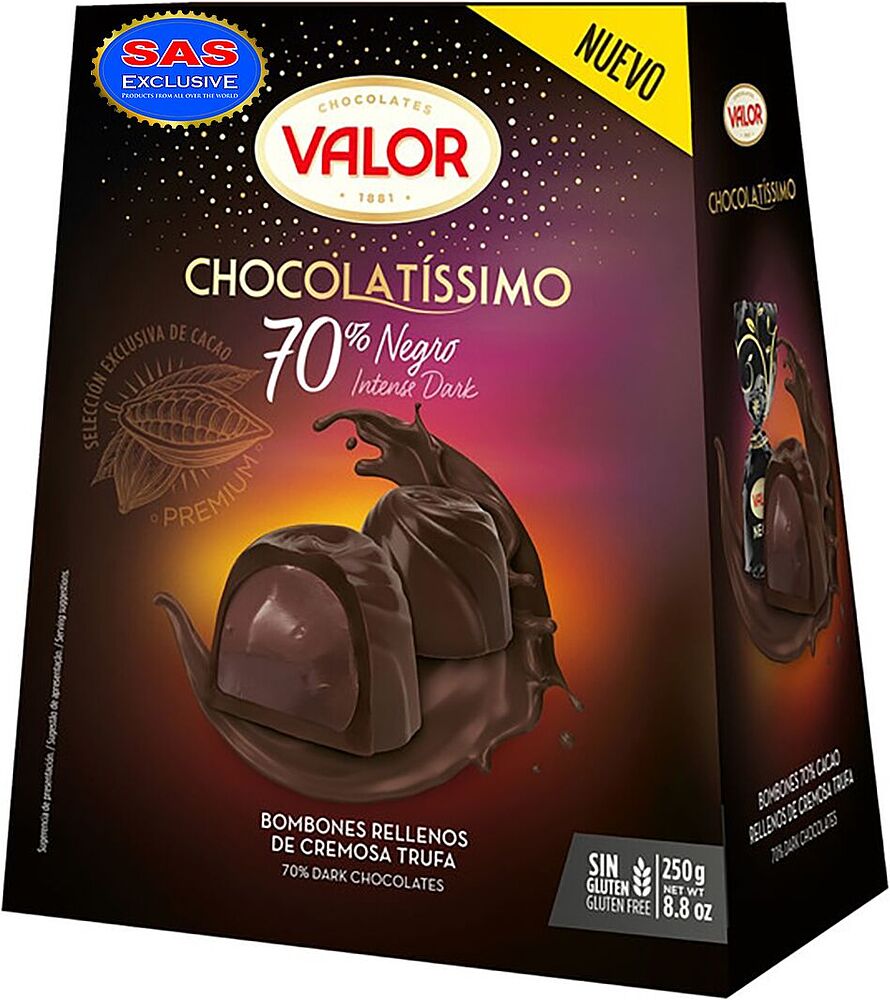 Chocolate candies collection "Valor Negro" 250g
