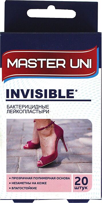 Лейкопластыри "Master Uni Invisible" 20шт.