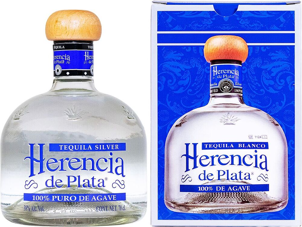 Tequila "Herencia De Plata Blanco" 0.7l
