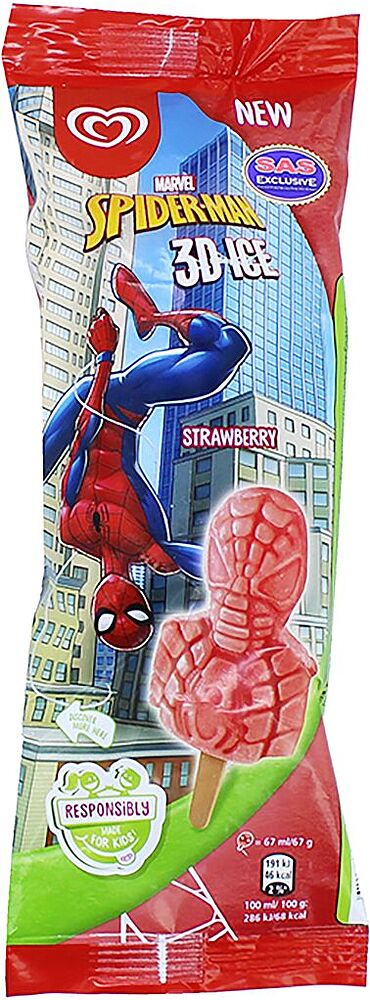Strawberry ice cream "Disney Spiderman" 67g