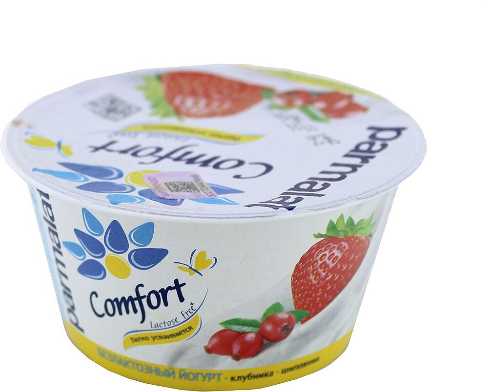 Yoghurt with strawberry and rosehip "Parmalat" 130g, richness: 3%