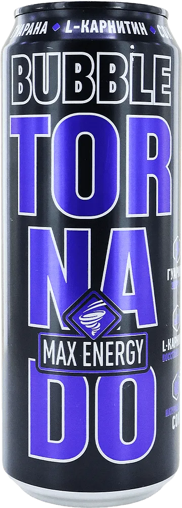 Energy bubble flavored carbonated drink "Tornado Bubble Max Energy" 0.45l