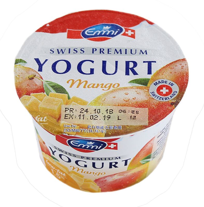 Yogurt with mango "Emmi, Swiss Premium" 100g,  richness:1.5%