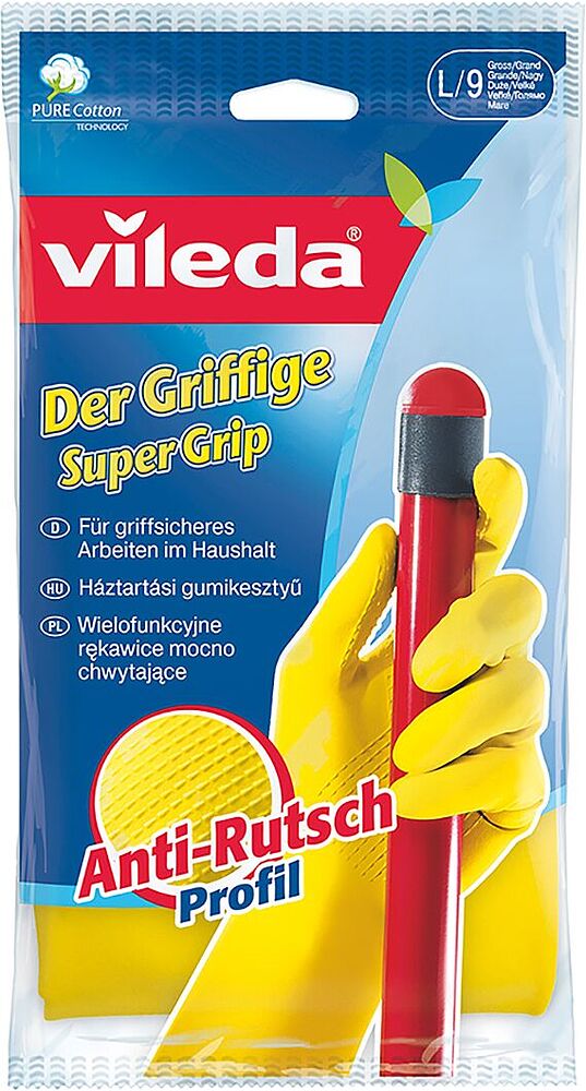 Перчатки резиновые ''Vileda Super Grip ComfortPlus'' L 