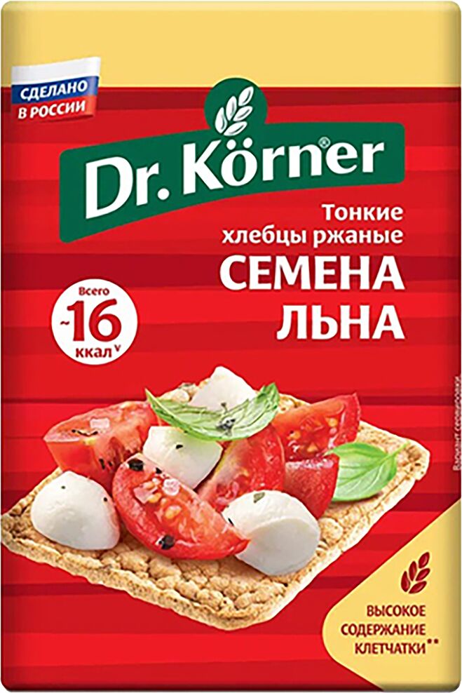 Խրթխրթան հացեր կտավատի սերմերով «Dr.Korner» 100գ