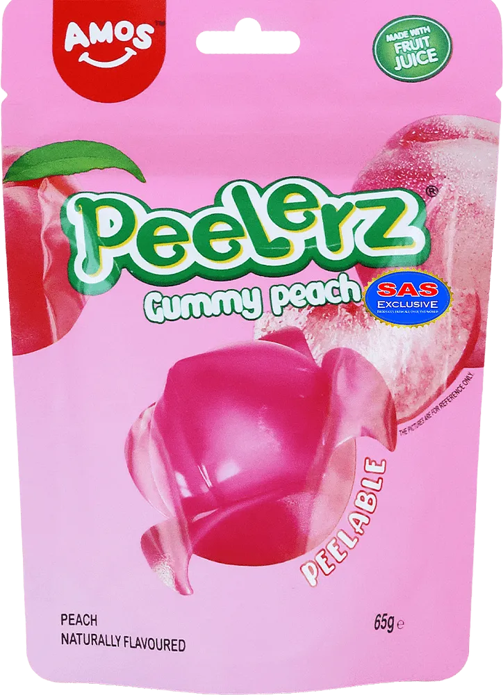 Jelly candies "Amos Peelerz Gummy Peach" 65g
