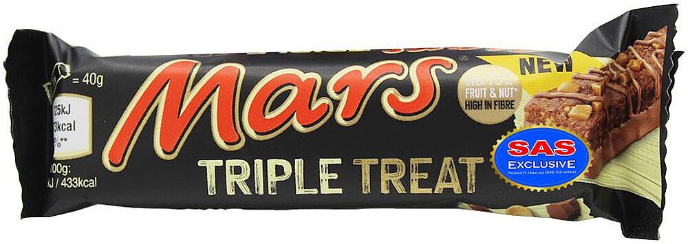 Շոկոլադե բատոն մրգերով և ընկույզով «Mars Triple Treat» 40գ
