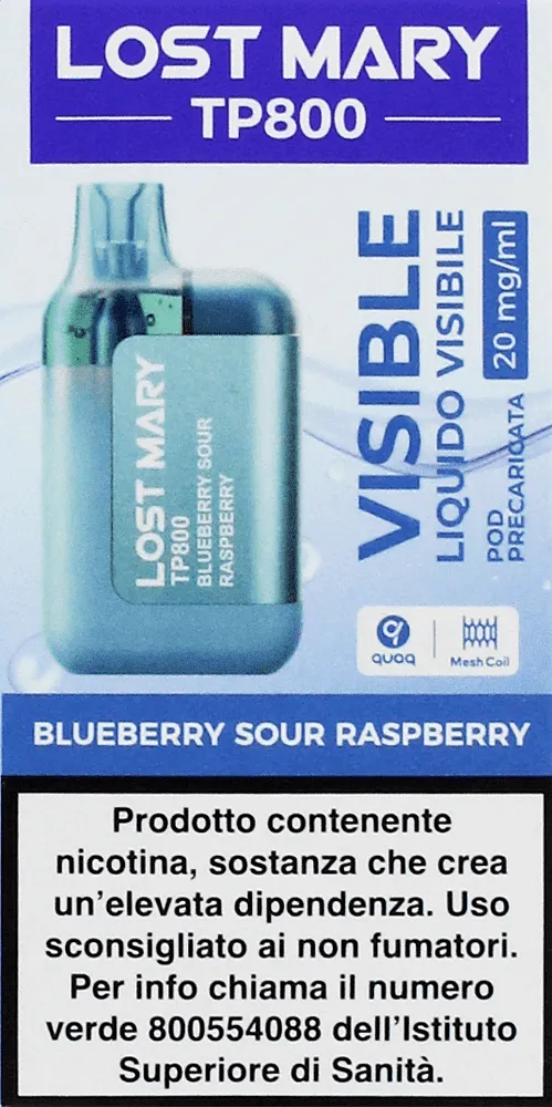 Electric pods with blueberry & raspberry flavor "Lost Mary" 800 puffs
