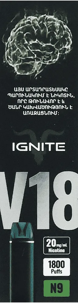 Electric pod "Ignite V18 N9" 1800 puffs
