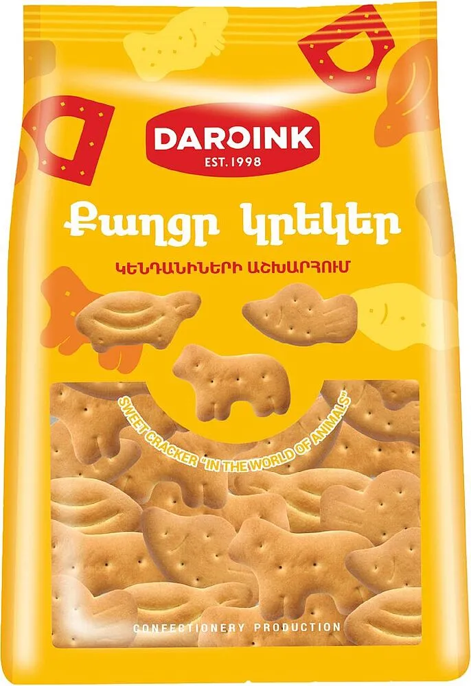 Sweet crackers "Daroink Animal World" 300g 