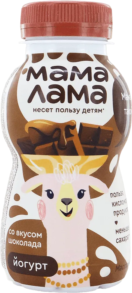 Յոգուրտ ըմպելի շոկոլադով «Mama Lama Шоколад» 180գ, յուղայնությունը՝ 2.5%
