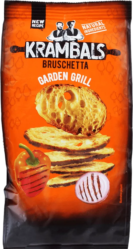 Grilled vegetables flavored crackers- bruschette "Krambals Garden Grill" 70g
