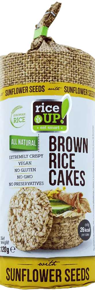 Brown rice cakes with sunflower seeds "Rice up" 120g

