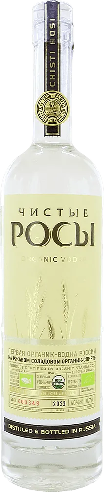 Rye vodka "Chistie Rosi Organic" 0.7l