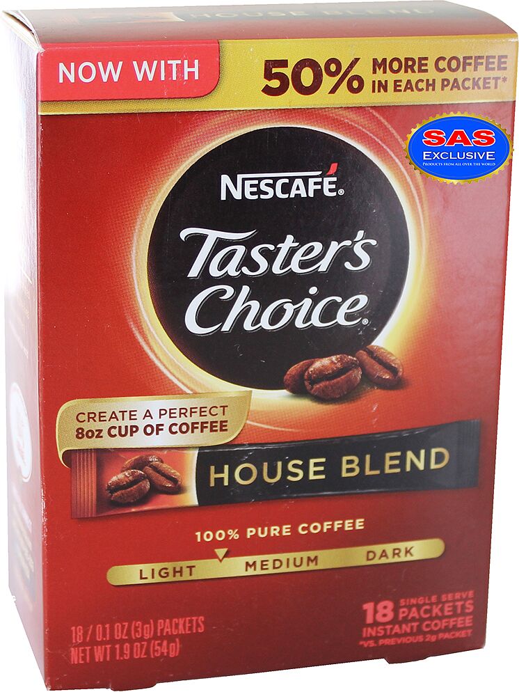 Սուրճ լուծվող «Nescafe Taster's Choice House Blend» 54գ