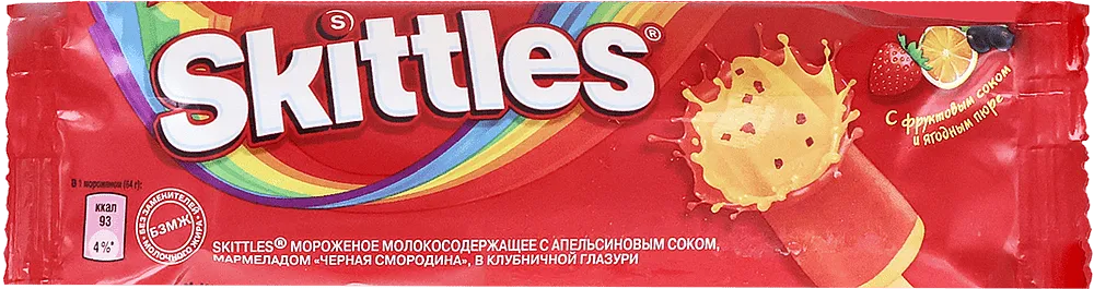 Ice cream with fruit juice and berry puree "Skittles" 64g