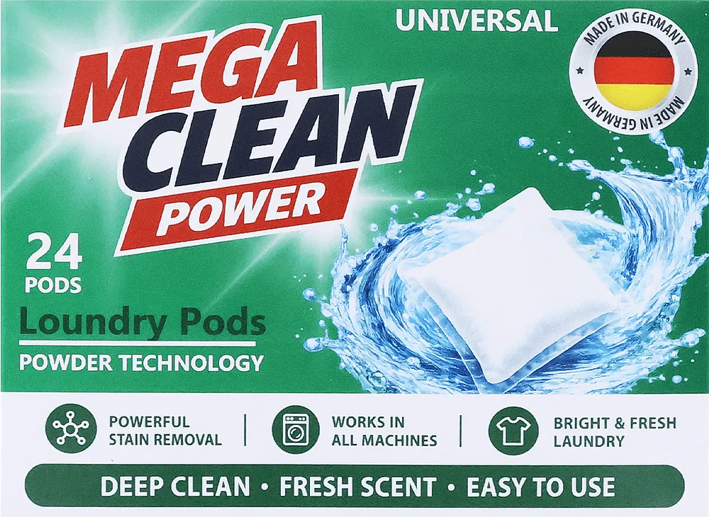 Լվացքի պարկուճներ ունիվերսալ «Mega Clean Power» 24 հատ