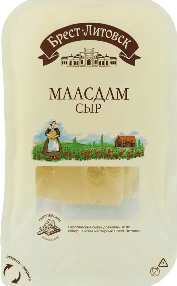 Sliced maazdam cheese ​​"Brest Litovsk" 130g