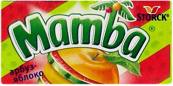 Մաստակ-կոնֆետ ձմերուկի և խնձորի «Mamba» 26.5գ 