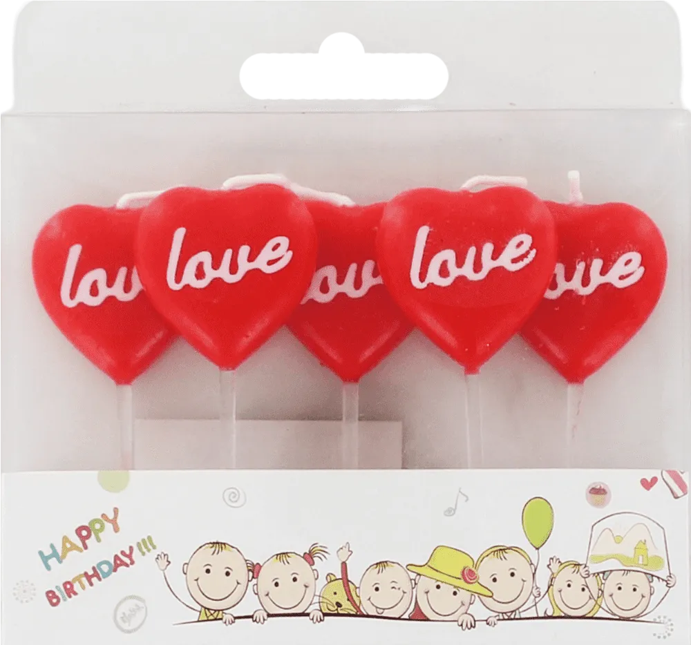 Birthday candle "Happy Birthday" 5 pcs
