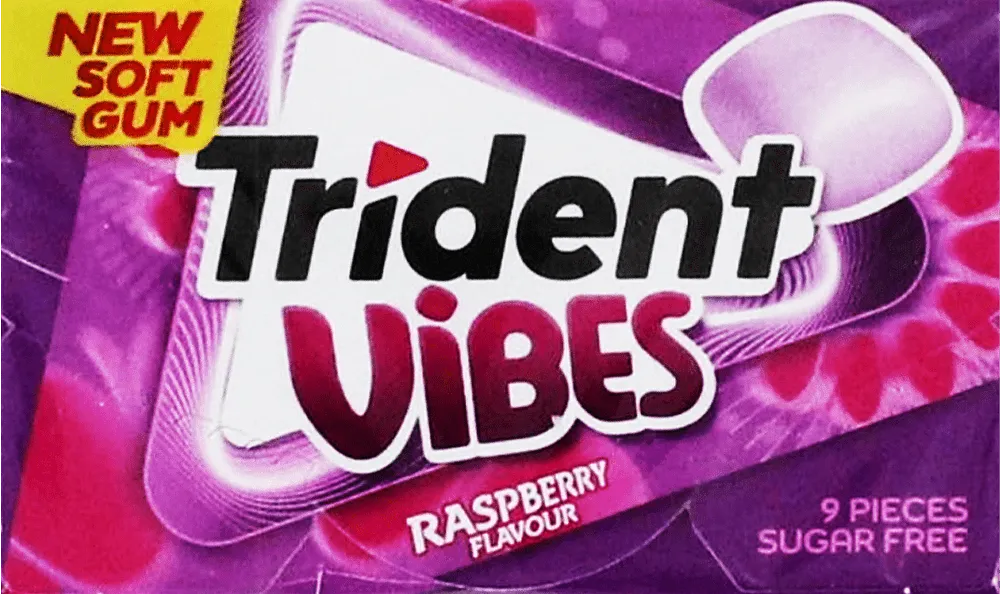 Raspberry flavored chewing gum "Trident Vibes" 21g