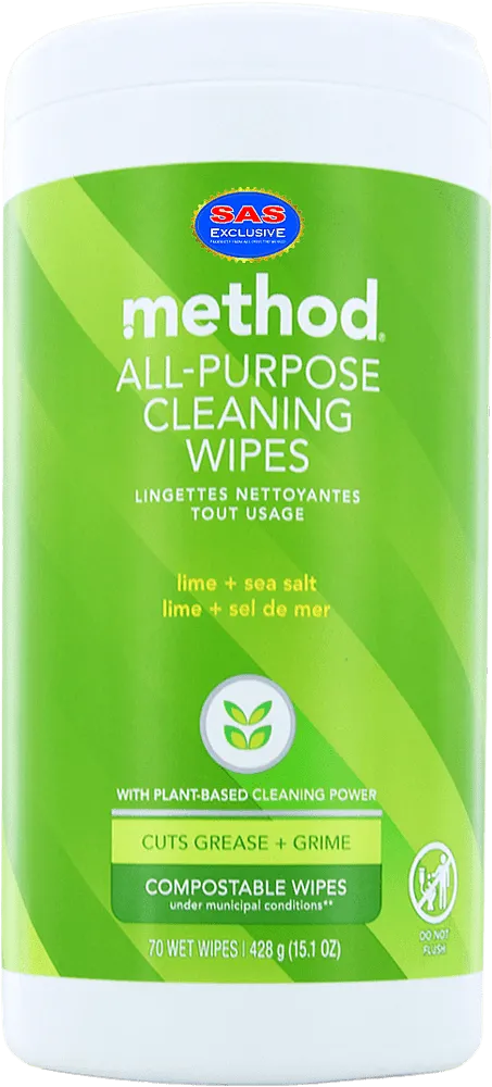 Wet wipes "Method" 70 pcs, 428g
