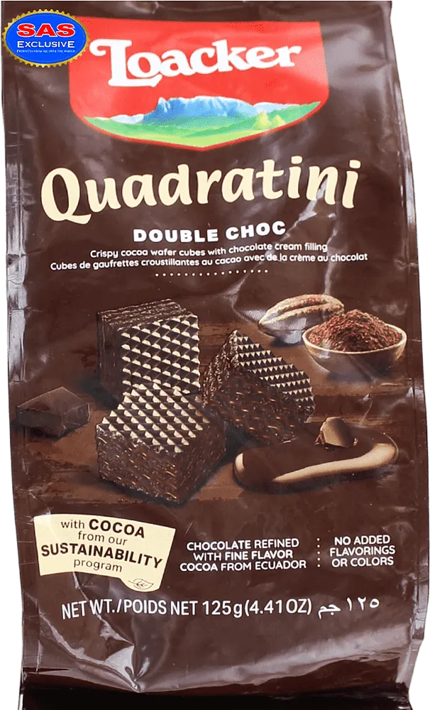 Waffle with double chocolate flavor "Loacker Quadratini" 125g