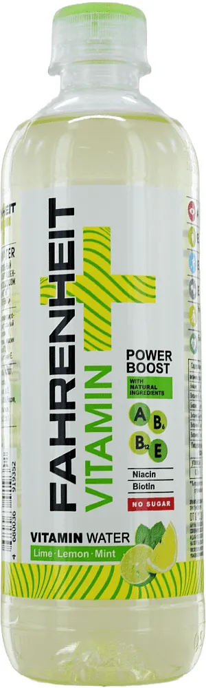 Non-alcoholic lime, lemon & mint flavored drink "Fahrenheit" 0.5l
