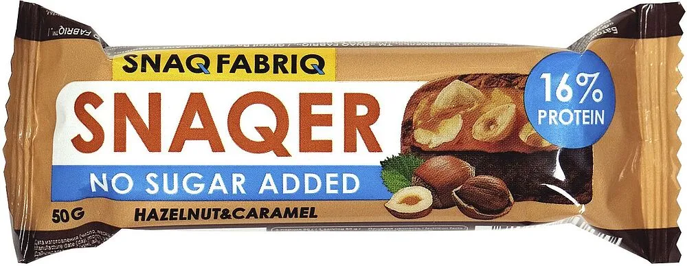 Protein bar with caramel and hazelnut filling "Snaq Fabriq Snaqer" 50g
