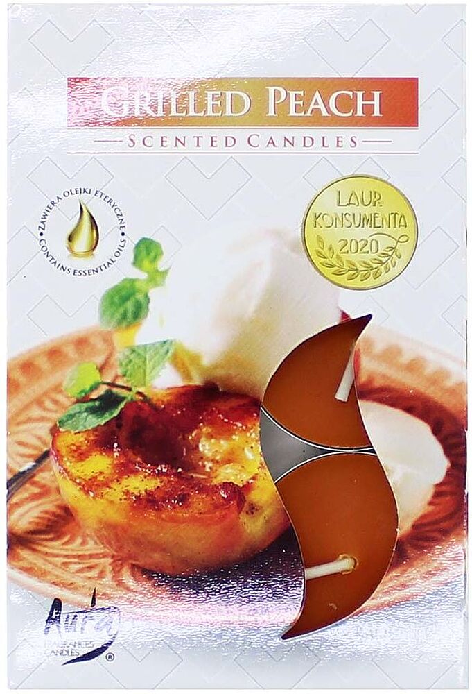 Scented candle "Aura Bispol Grilled Peach" 6 pcs
