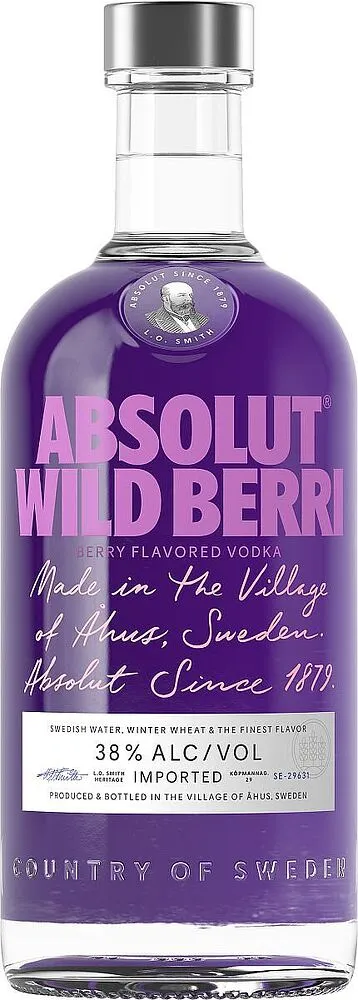 Blackcurrant vodka "Absolut Wild Berri" 0.7l   