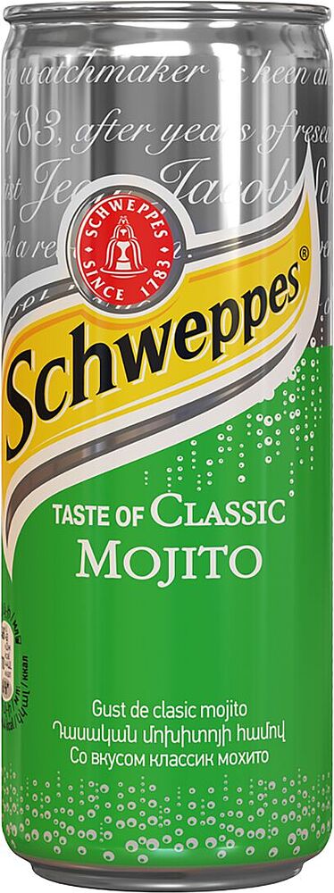 Կոկտեյլ գազավորված «Schweppes Mojito» 0.25լ Մոխիտո