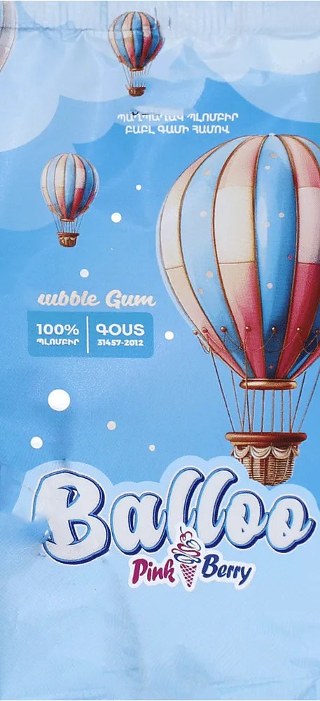 Bubble gum ice cream "Pink Berry Balu" 100g±4.5g
