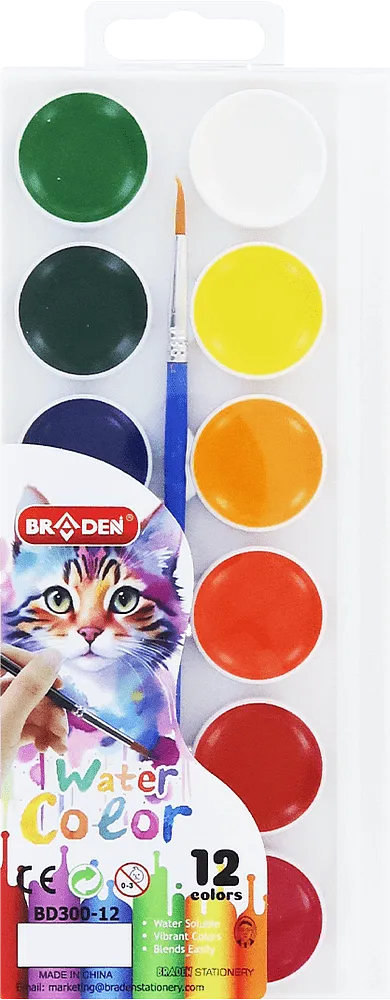 Ջրաներկ «Braden» 12 գույն
