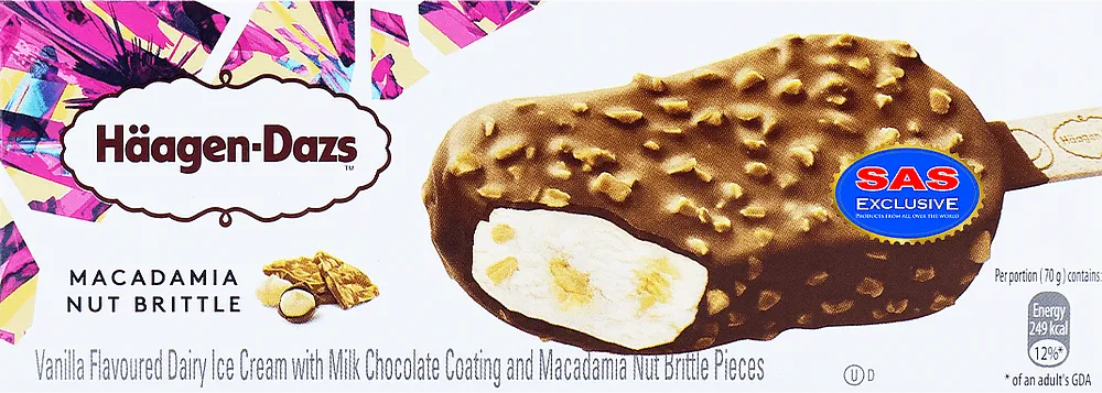 Vanilla ice cream "Haagen Dazs Macadamia Nut Brittle" 70g