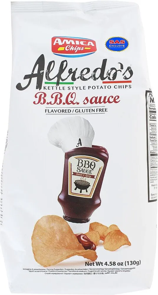 BBQ flavored chips "Amica Alfredo's" 130g 