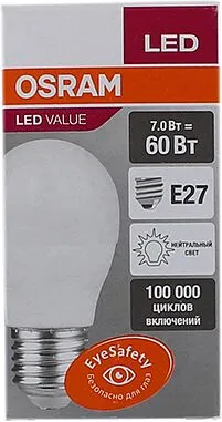 Light bulb "Osram" classic A, E27, 60 V, 7w, 550 lm