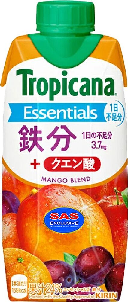 Сок "Tropicana Essentials" 330мл Манго, Апельсин, Яблоко и Слива