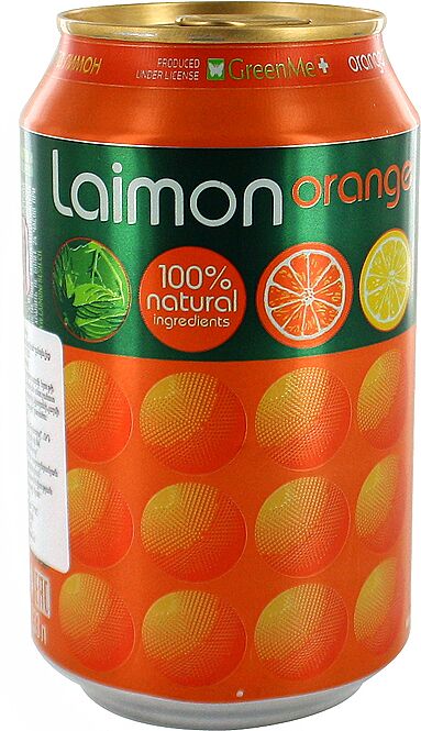 Освежающий газированный напиток "Laimon Orange" 0.33л Апельсин