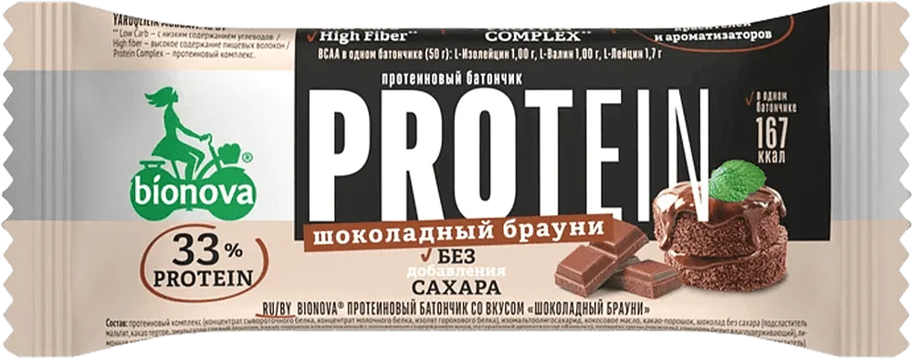 Protein bar with brownie flavor "Bionova Protein" 50g