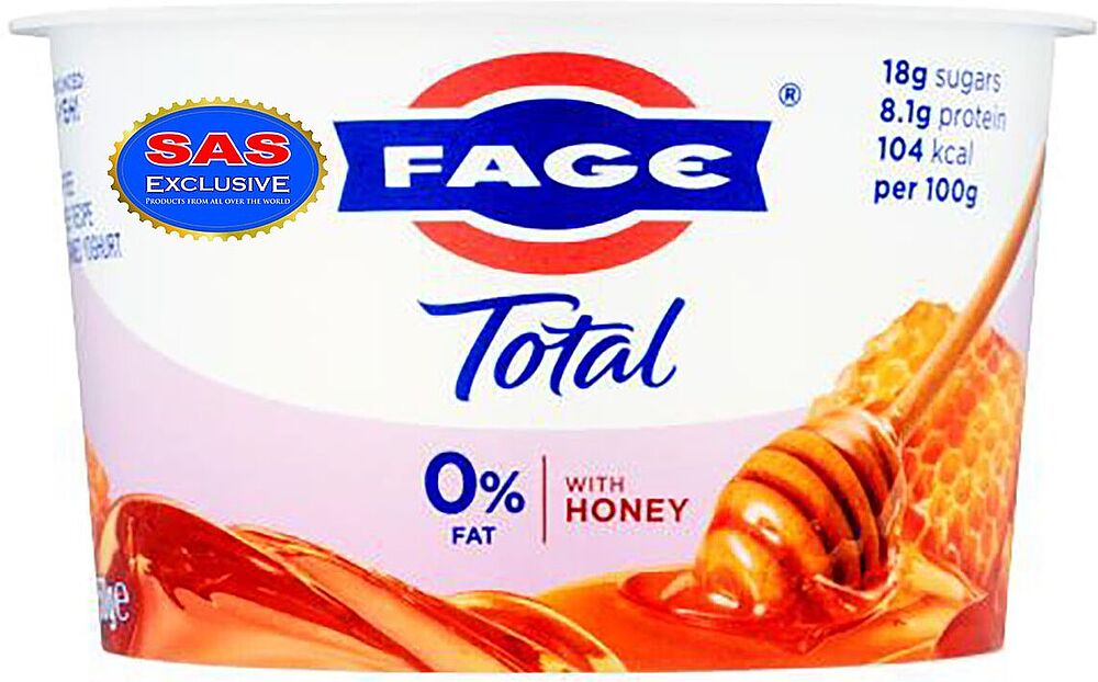 Յոգուրտ մեղրով «Fage Total» 150գ, յուղայնությունը՝ 0%
